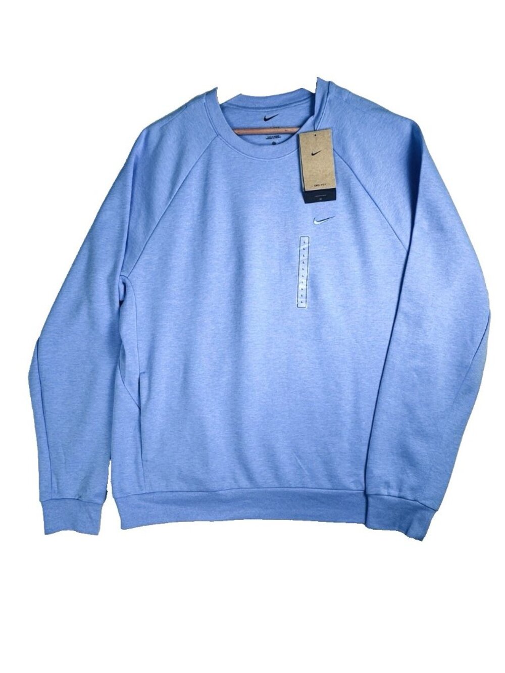 Nike Mens Primary Fleece Dri-FIT UV Performance Crew Neck Blue Large Pockets NWT - Picture 10 of 16